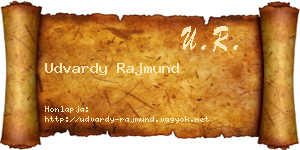 Udvardy Rajmund névjegykártya